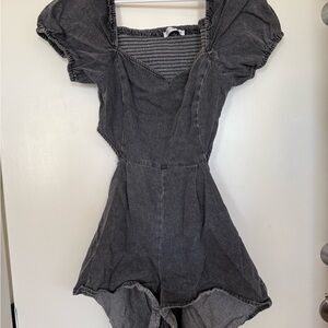 Altar'd State Charcoal Puff Sleeve Romper